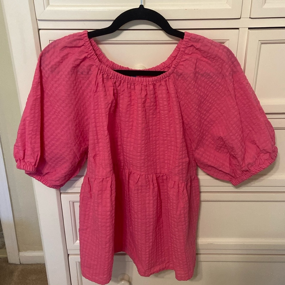 Loose Peplum top with Balloon sleeve